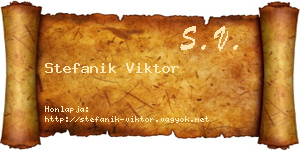 Stefanik Viktor névjegykártya